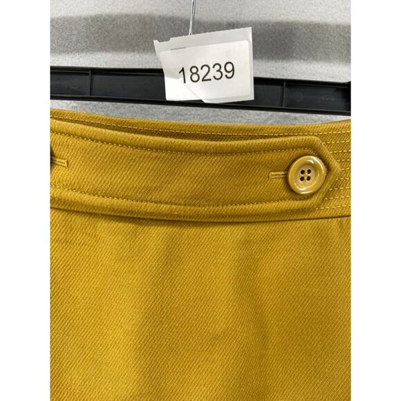 Ann Taylor Skirt Sz 8 Green Straight Pencil Flat Front Zip Back Cotton Lined - Picture 9 of 9